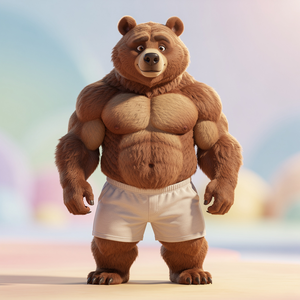 Imagine if: A big buff furry bear with underwear.