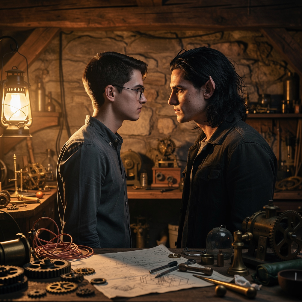 Imagine if: A romance between an inventor named Liam and a half-demon named Damon.