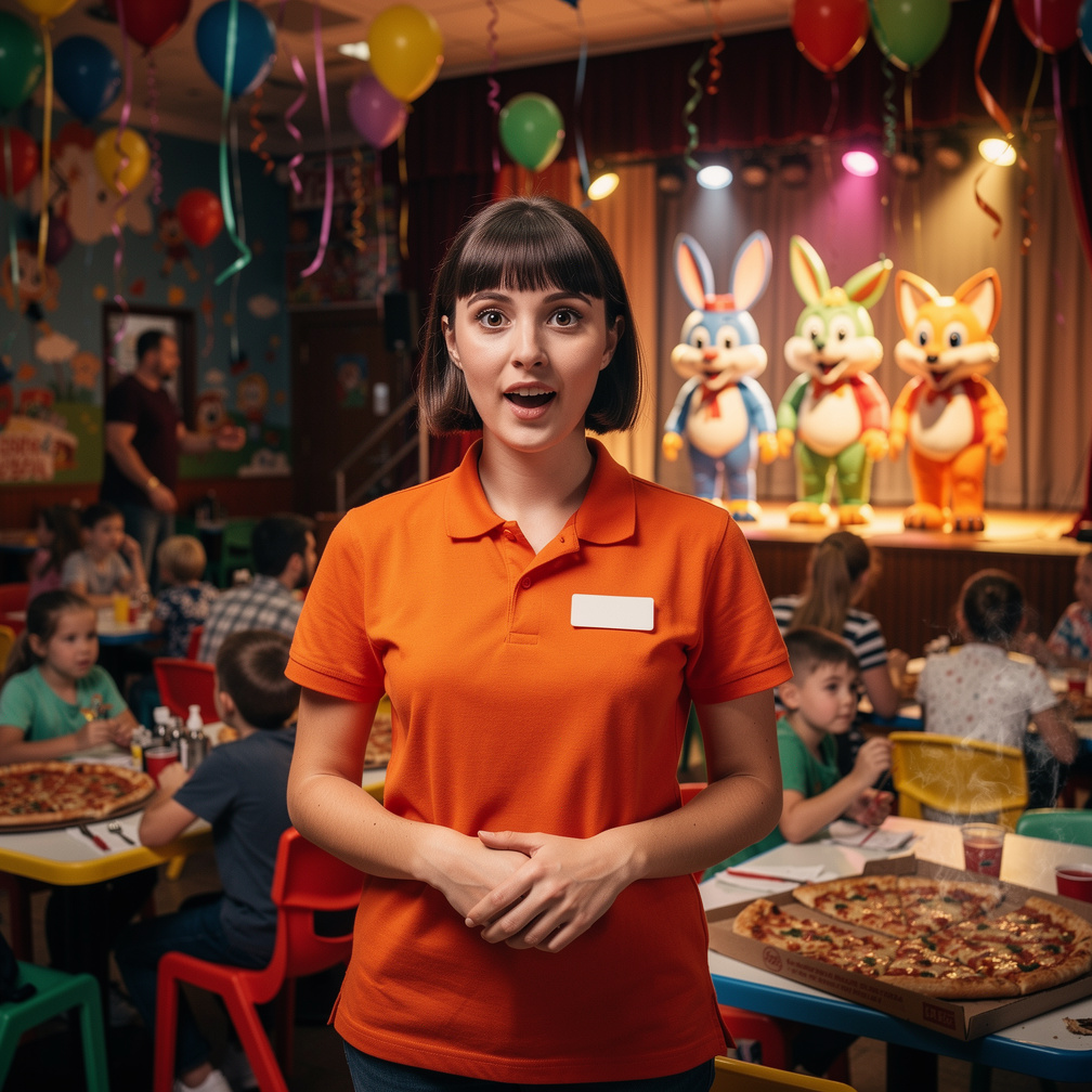 Kamu mendapatkan pekerjaan bekerja di Restoran anak-anak di tahun '93 yang keren. Dengan Animatronik hewan: Freddy, Bonnie, C