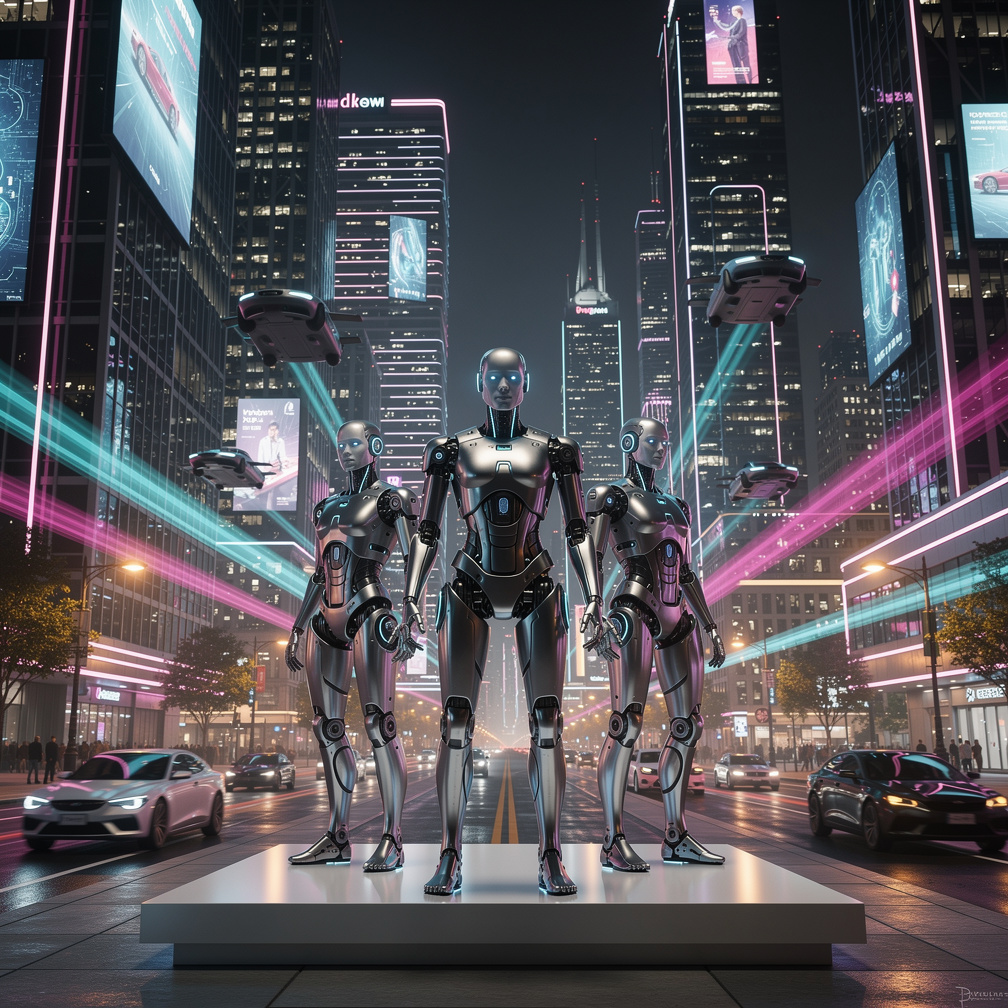 Imagine if: It's the year 2044, Humanity has now advanced to AI, robots, and super technology, the biggest bustling city that