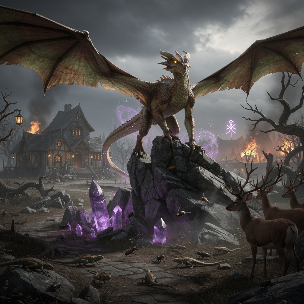 You've killed all who came to hunt you and you evolved into a poisonous Wyvern with a 20m wingspan and a body of 40m.