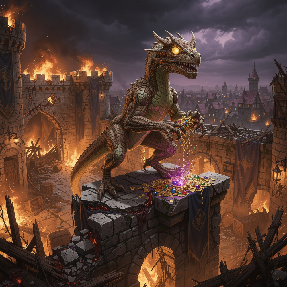 As a lesser dragon you begin becoming obsessed with gold and start stealing it from castles.
