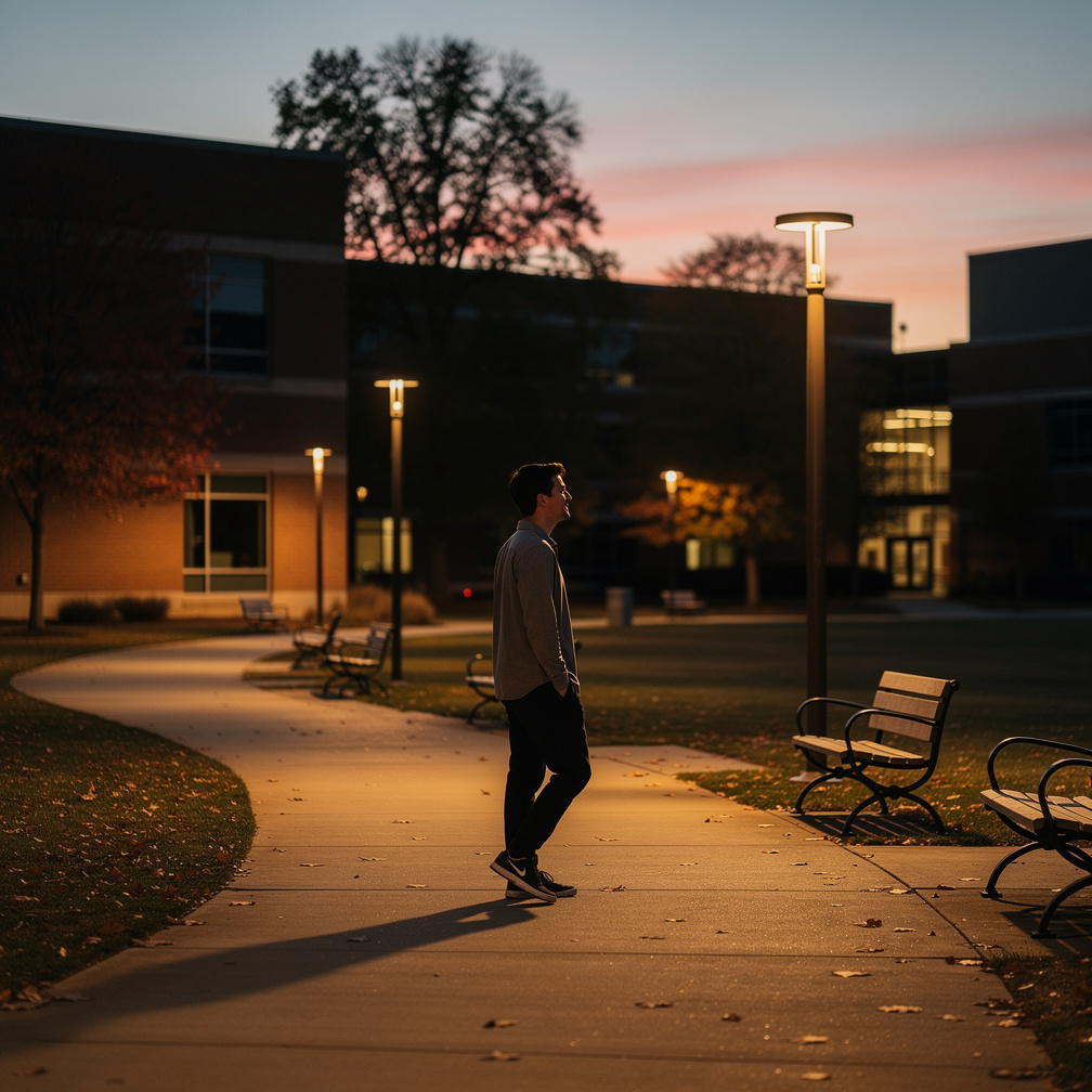 One evening while returning home, the young man realizes he has started measuring his days by their conversations. He smiles 
