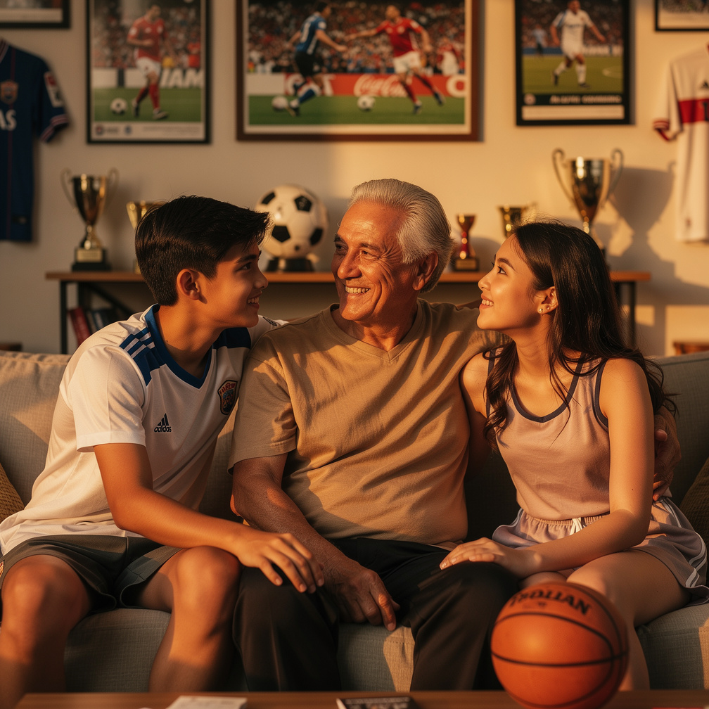 Bayangkan jika: Adi putra adalah seorang legenda sepak bola yang telah berumur 75 tahun dan memiliki dua orang anak, yang per