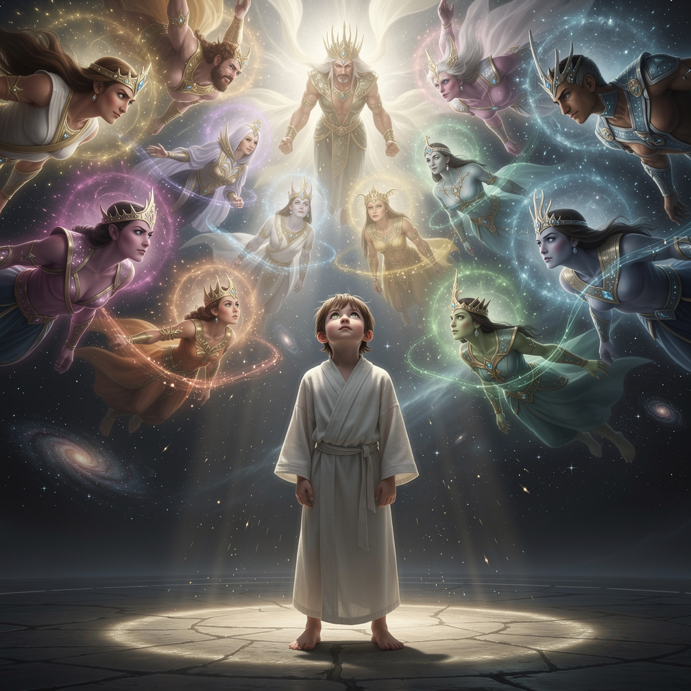 Of being the one not even chosen by God has become God with training from the MANHANAMA. They, the gods in the sky, and threw