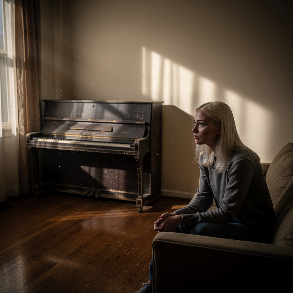 Imagine if: The old piano in the corner of the room, once a symbol of joy and laughter, now stands as a haunting reminder of 