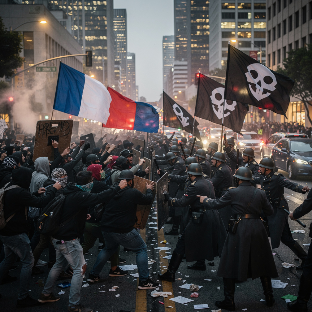 Imagine if: In Los Angeles, a massive leftist riot occurs following the arrest of a politician. But suddenly, a large wave of