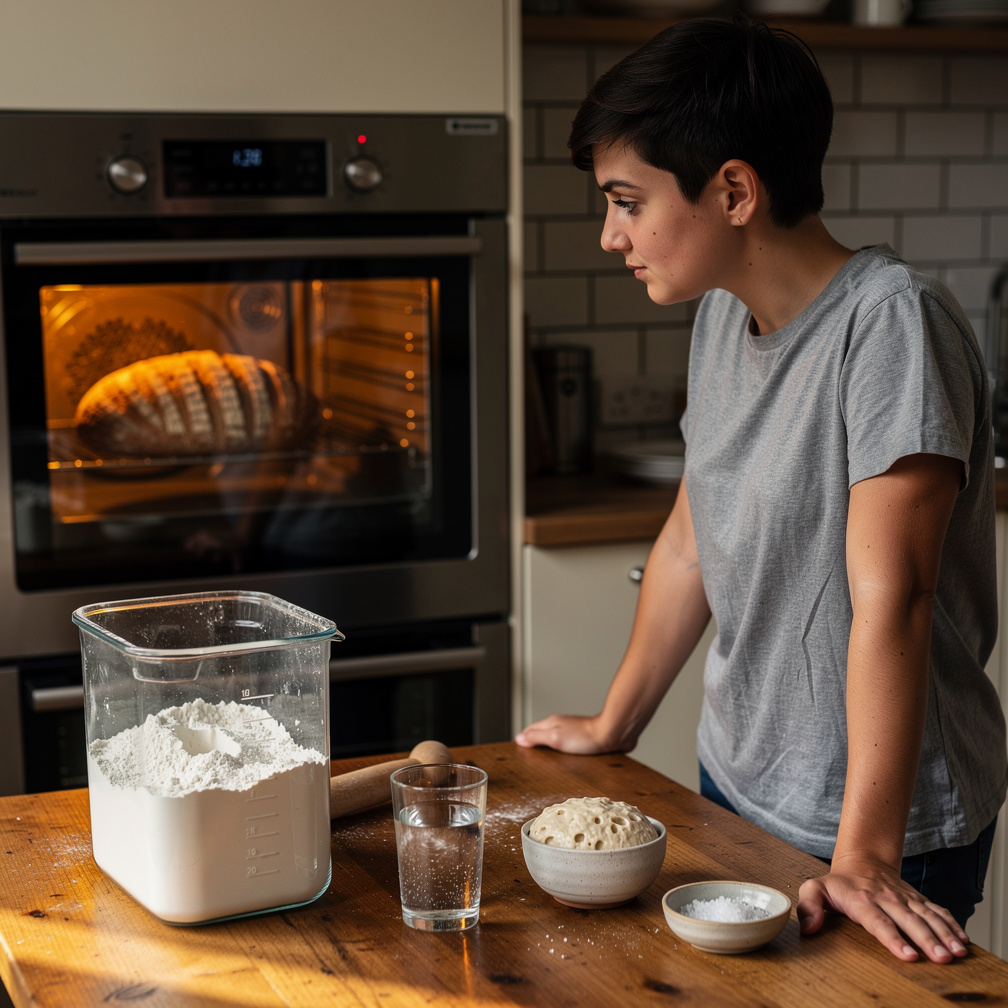 Scene 9: bread rises and turns golden brown while baking.