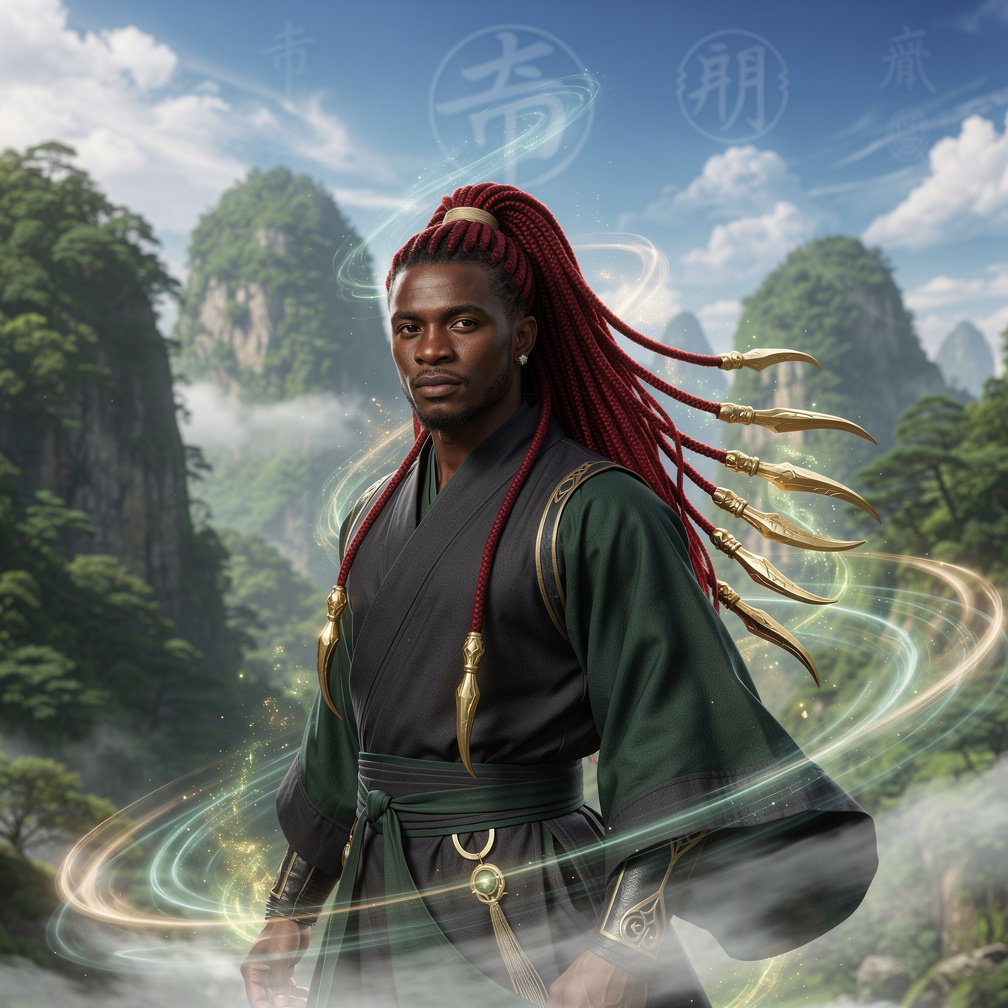 You were in the land of cultivation and you had the most mana. Ty dark skinned athletic build with red dreadlocks with gold t