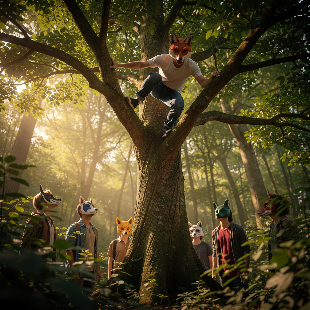 Imagine if: Kevin was chased by masked people and he quickly ran then Kevin climbed the tree and wore ๐ฆ mask.
Manga