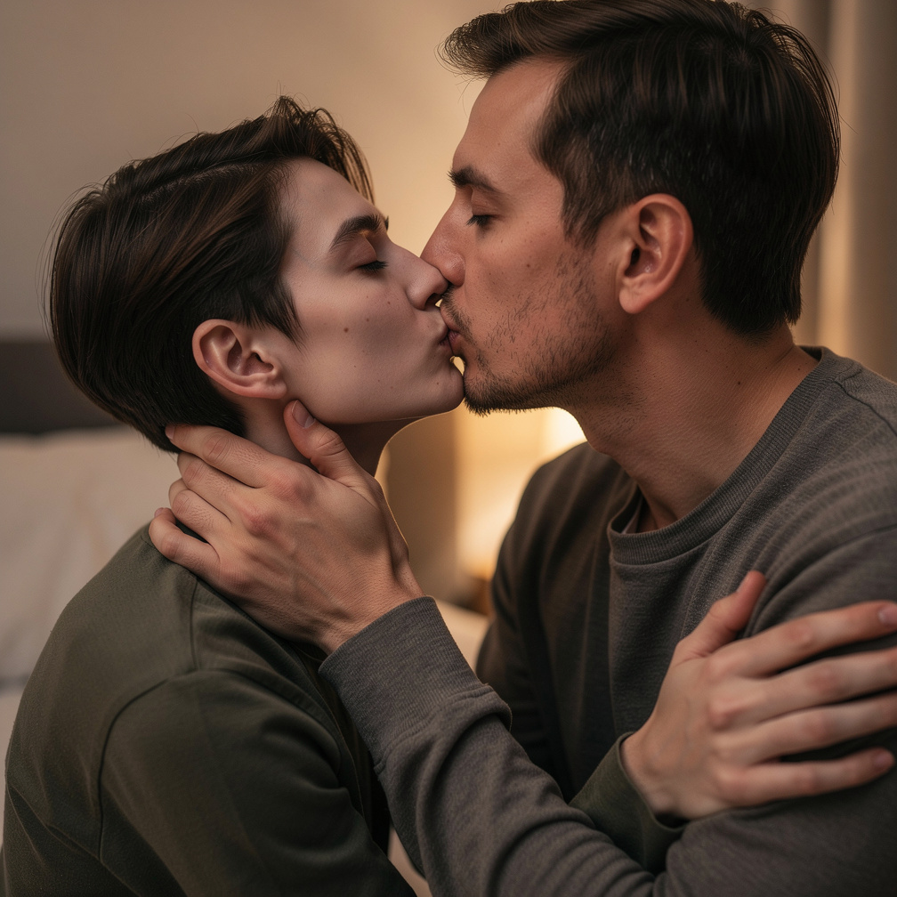 Bayangkan jika: answer as haru, belum selesai dengan ciuman dari Dmitry. Haru menarik leher Dmitry, dgn mata yg masih tertutu