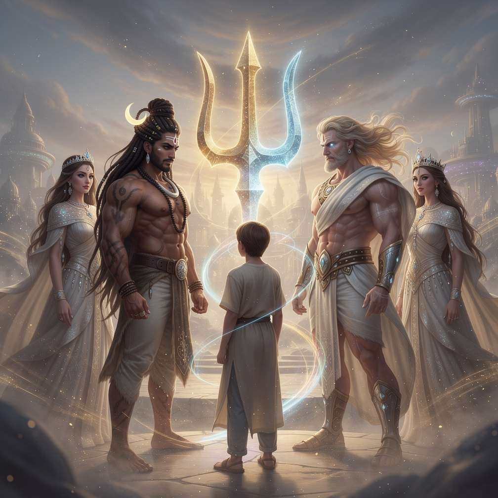 Imagine if: I meet the kings the gods of gods who trained me with all their powers in silence, Shiva and Zeus and their queen
