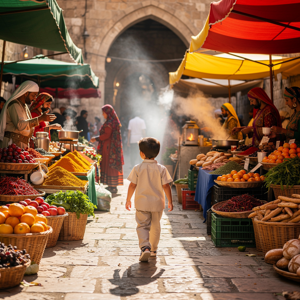 Hayal et: Bir varmis bir yokmuz 
Bi  cocuk markete gidiyor