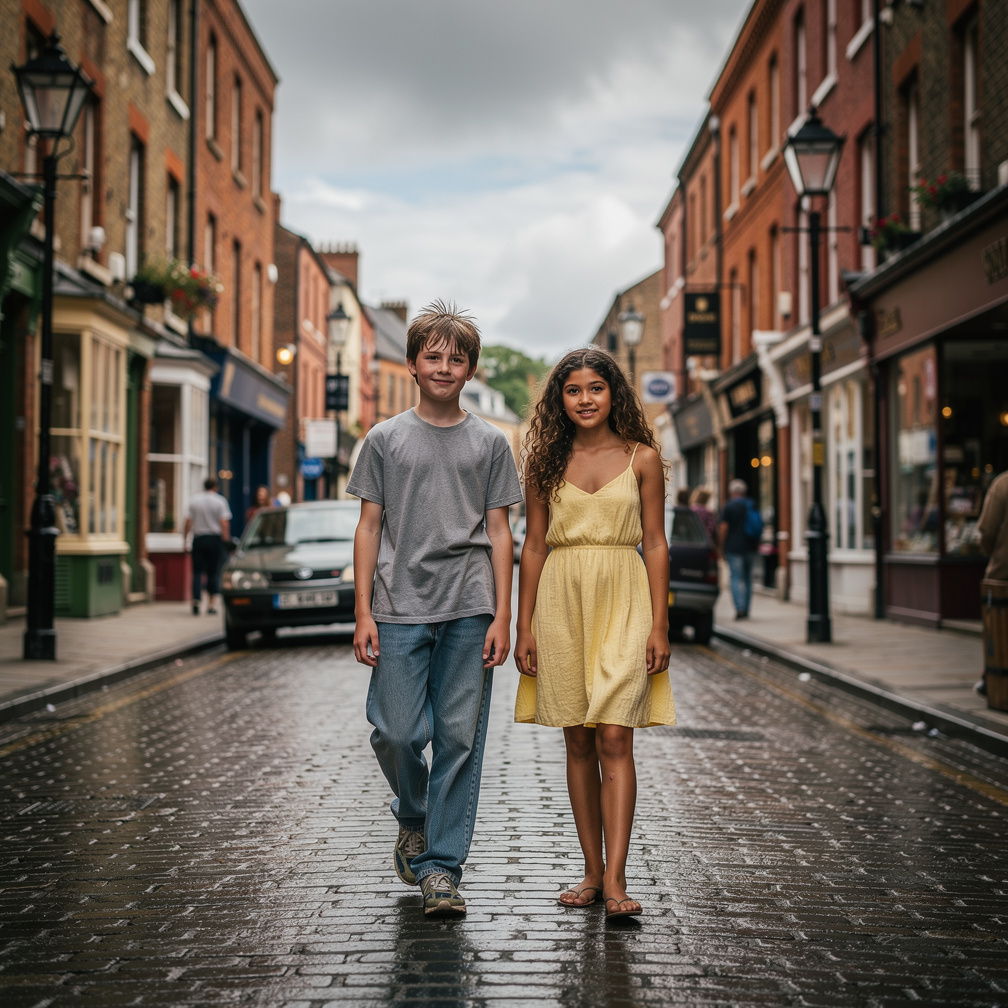 Imagine if: Mid/Late 1990s In Bristol, England Streets, 14 Year old Matthew O'Conner  13 Year old Beautiful Girl Alana Rodrig