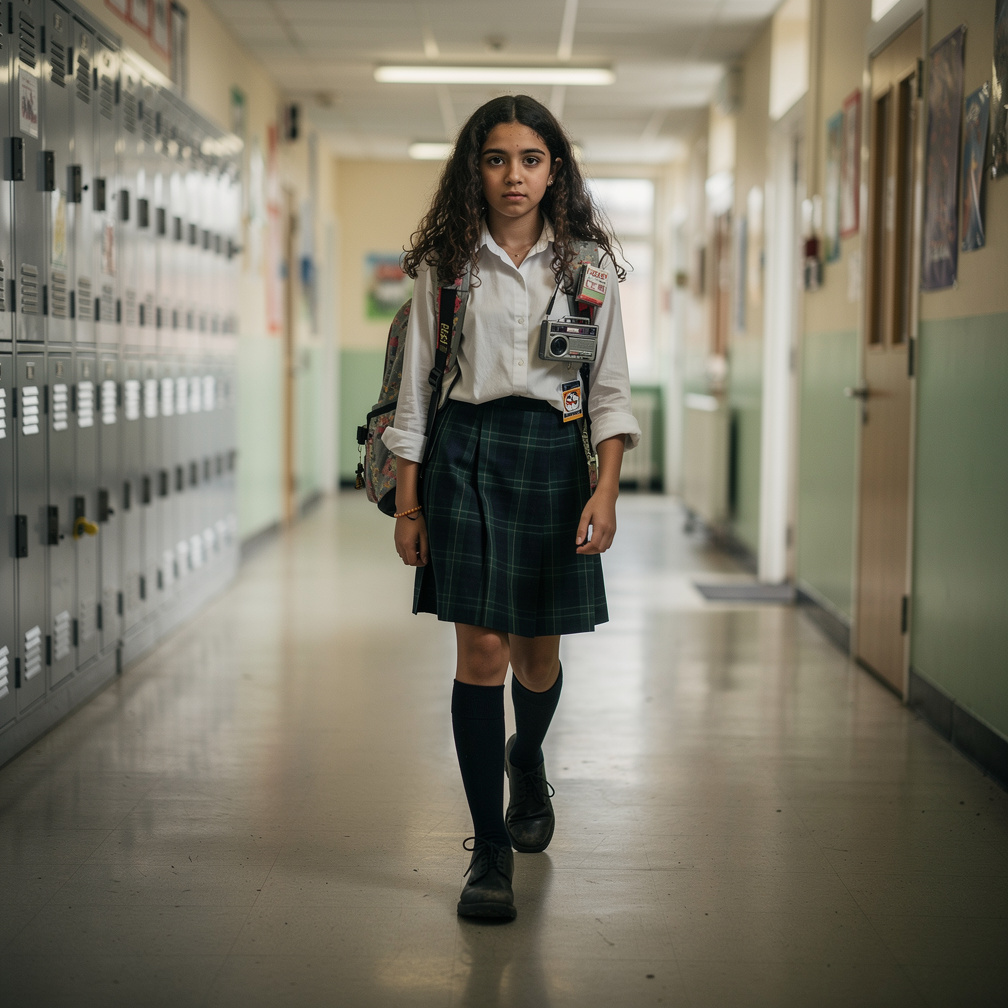 Alana Rodriguez Walks At the School With No Matthew O'Conner. She Very Lonely.