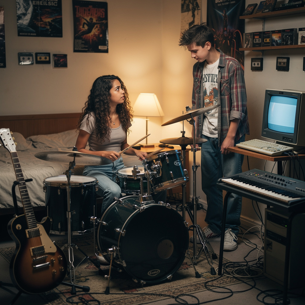 Starts with drums.