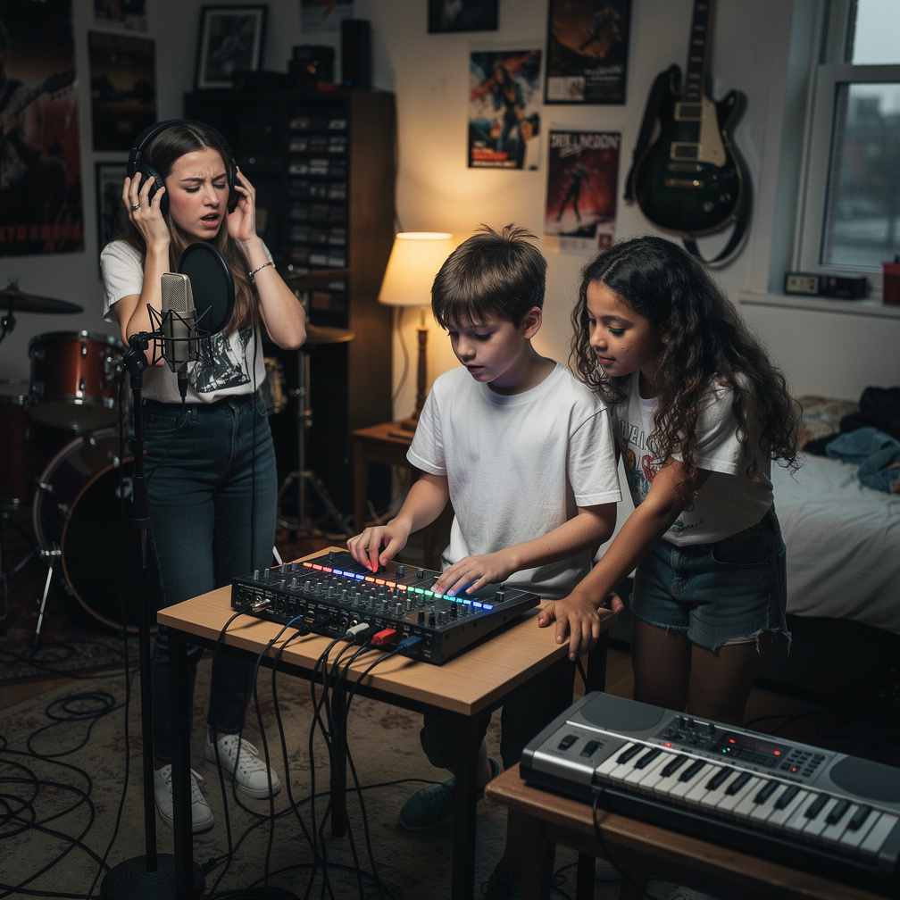 Recording on air mimi Starts Singing and Matthew O'Conner Takes Mixer And Hip Hop Beats And Example beats is R&B BPM 450.
