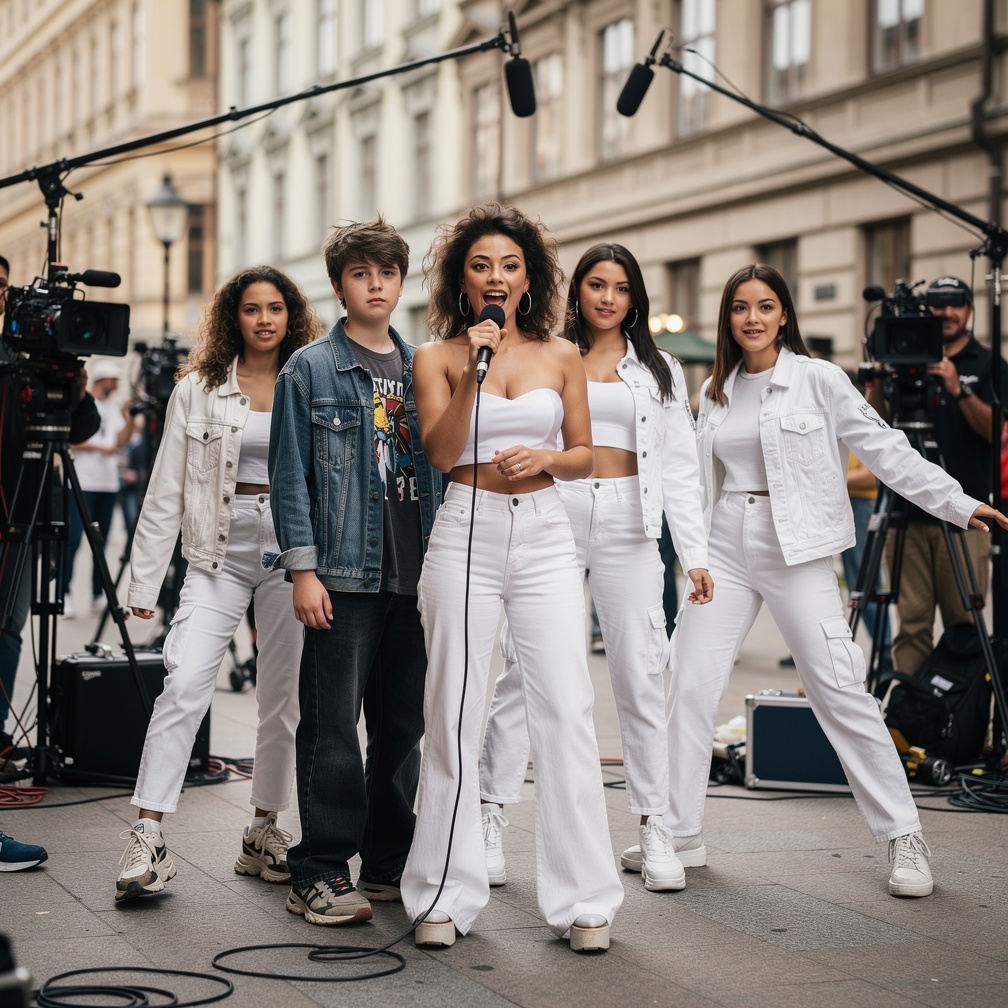 The makers Making her first Music Video At Sweden Stockholm Alana Rodriguez and Matthew O'Conner too Mimi Jacobs with her Fem