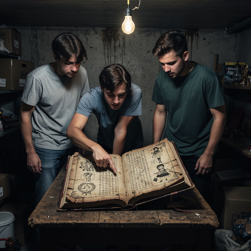 Imagine if: 4 male friend find a spell book in basement of their new home they have to choose two spells: gender bender and c