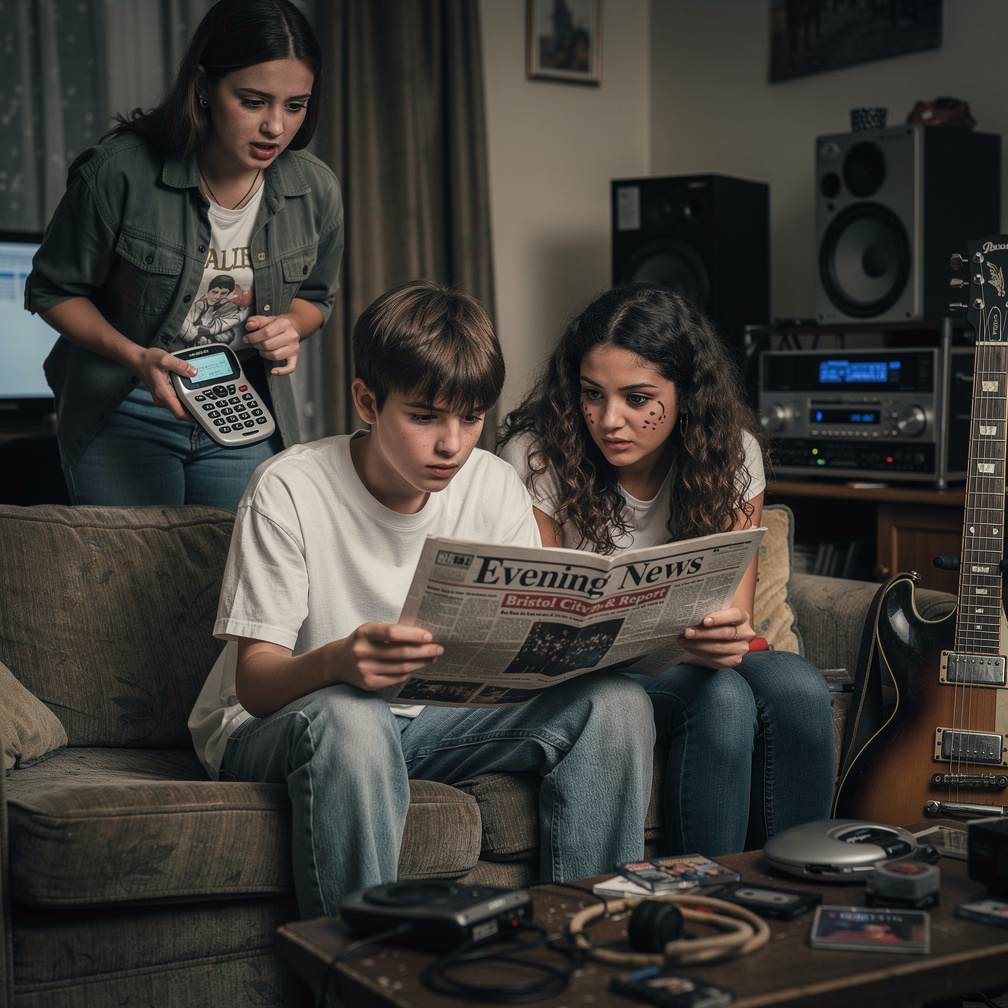 Look, it's us at the newspaper. Our parents are very angry at us. Oh my god , can I look told Jasmine Paredes She Call her Ph