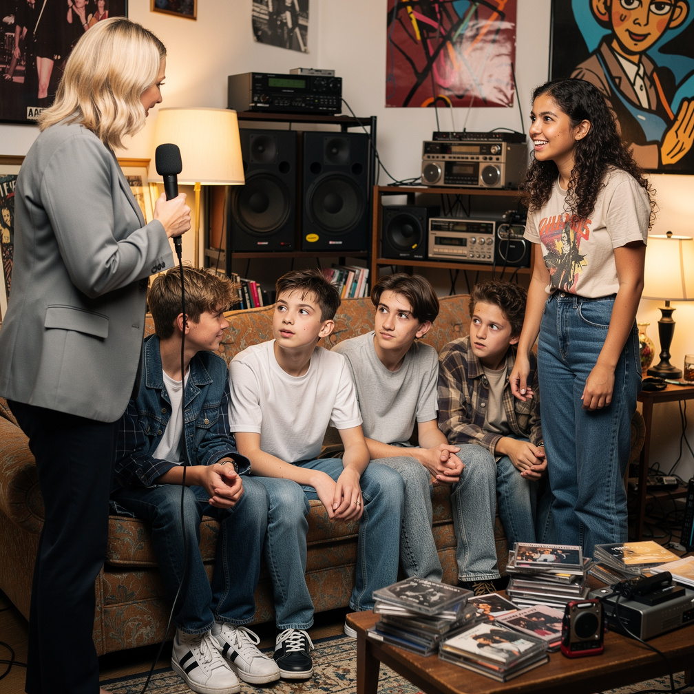 The 5 members of Discover GUYS Sitting on the Sofa And Interviews By Tmf Crew Named Bridget Maasland From The Netherlands Ala