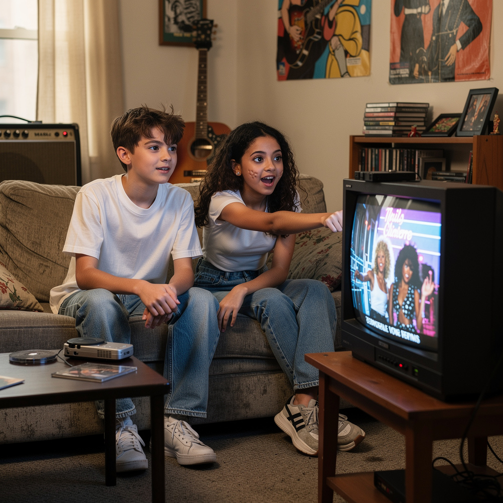 That's my Auntie Music Video From The early 1980s Of Pop music Really?!!! Yes look At The Tv.