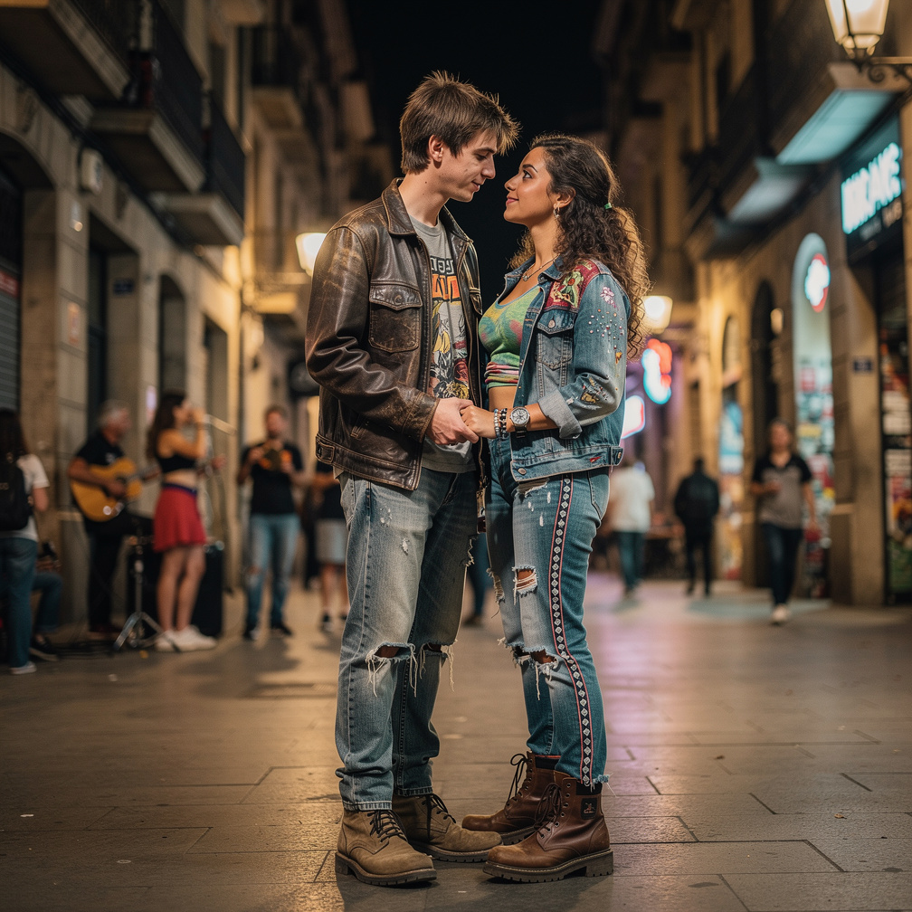 In 2000s in Barcelona Alana Rodriguez Wears Inspired by Mimi from Musical Rent and Matthew O'Conner Wears inspired by Roger f