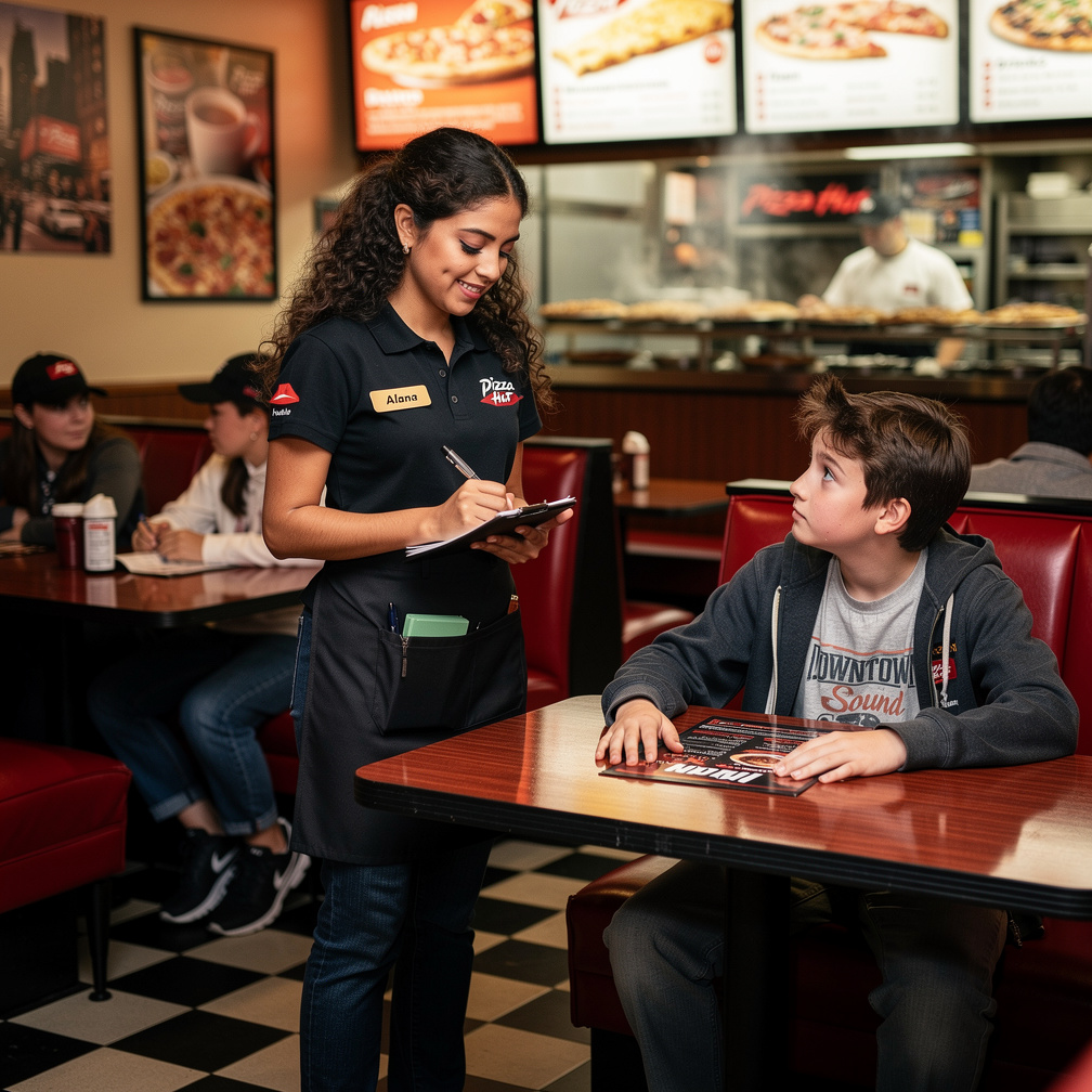 At 24 Alana Rodriguez Works by waitress in Pizza Hut in the mid 2000s.