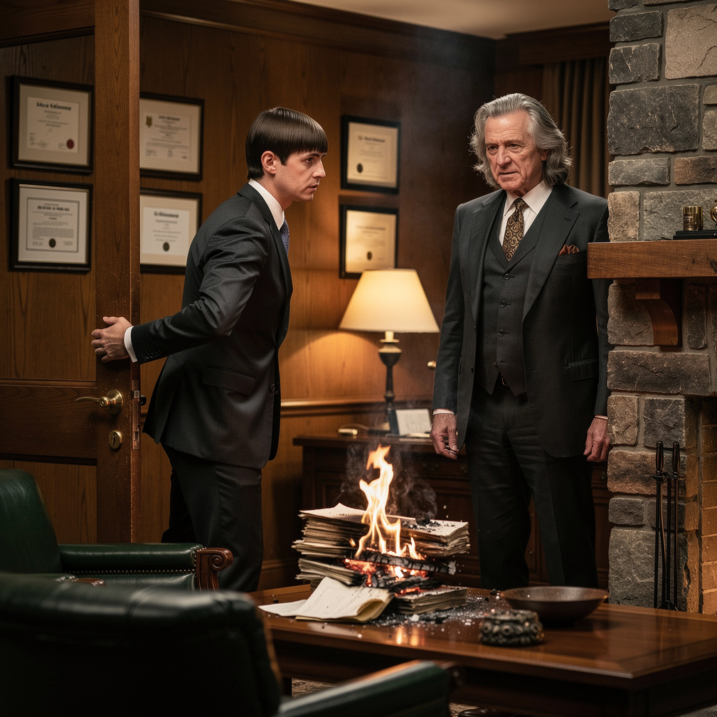 Hayes burns the documents thinking the problem has ended once and for all. Robert tried to mask his real intentions. Suddenly
