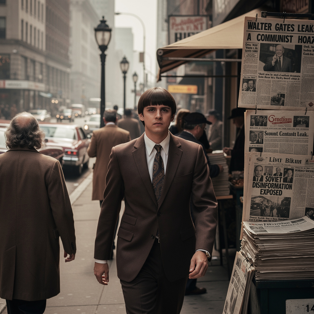 Singer walks down the street to see almost all varieties of newspapers call the Walter Gates leak (using Walter Gates as pseu