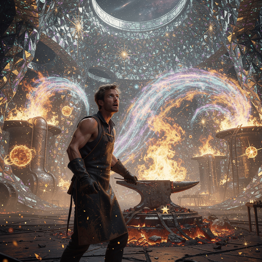 Imagine if: The last memory I have is of being a mortal blacksmith, but now I'm standing in a forge that produces stars, and 
