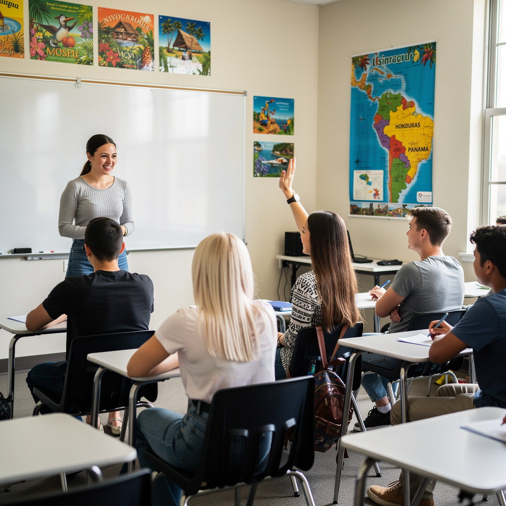The popular girl named Ashley McCarthy raise her Hand at class her classmates and rest Students at Nicaragua will only be riv