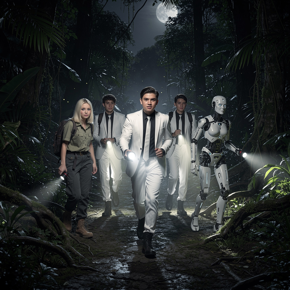 The boys and R.J Wear white suit and black long shirt and White tie and black boots Emma Not Emma Kimberworth Walking To Guat