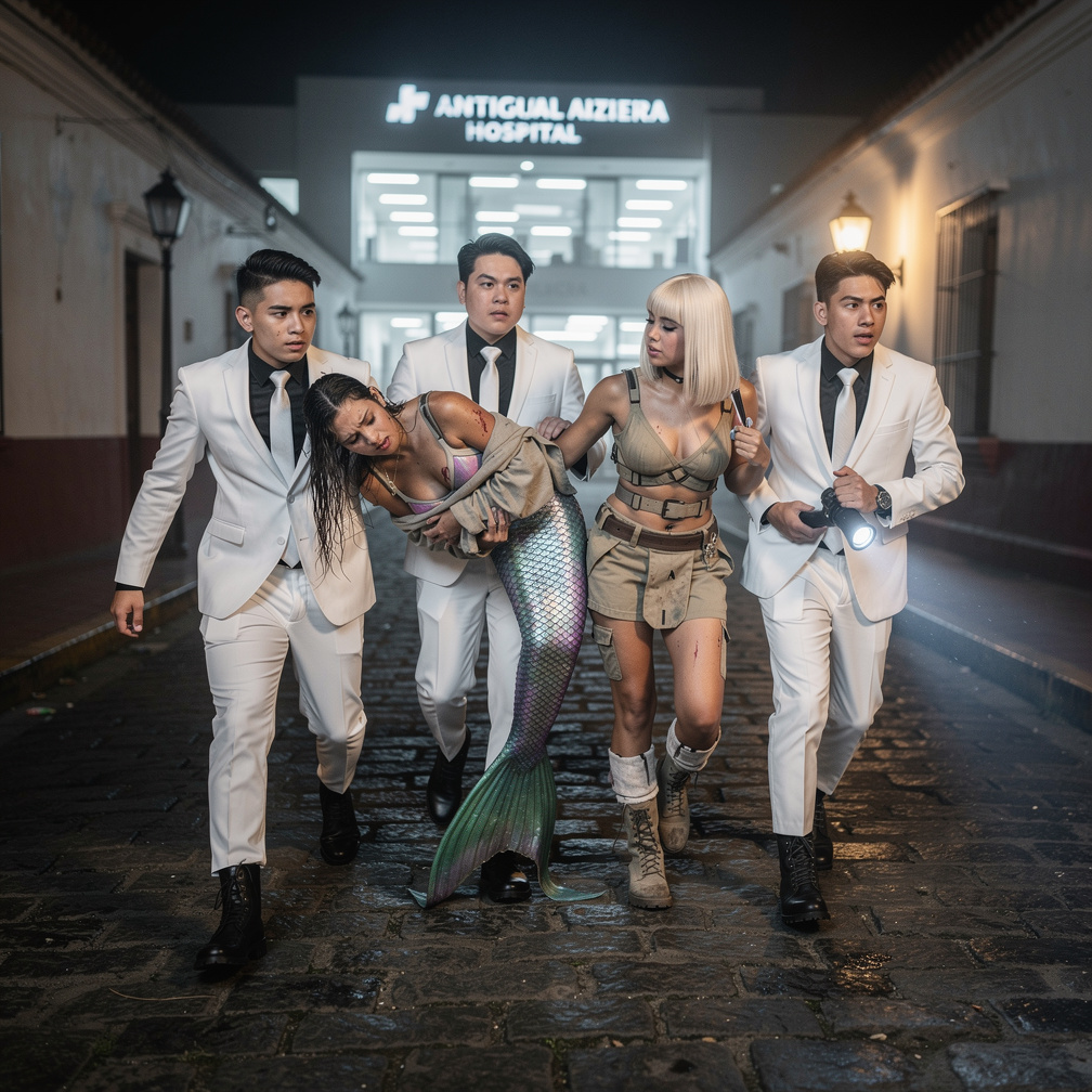 Guatemala Antigua the boys and R.J Wear white suit and black long shirt and White tie and black boots and Emma Kimberworth We