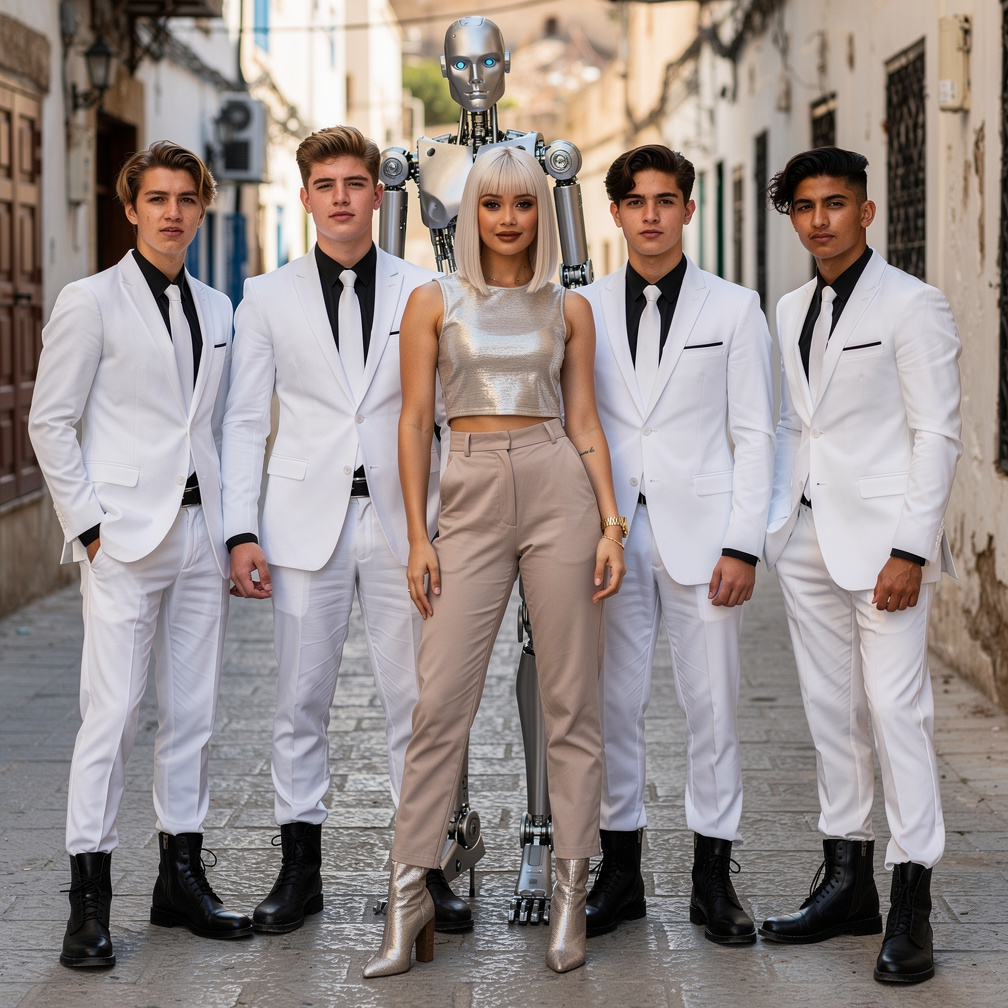 Come on let's go to Tunisia Capital city of Tunisia Tunis the boys Wears white suit and black long shirt and White tie and bl