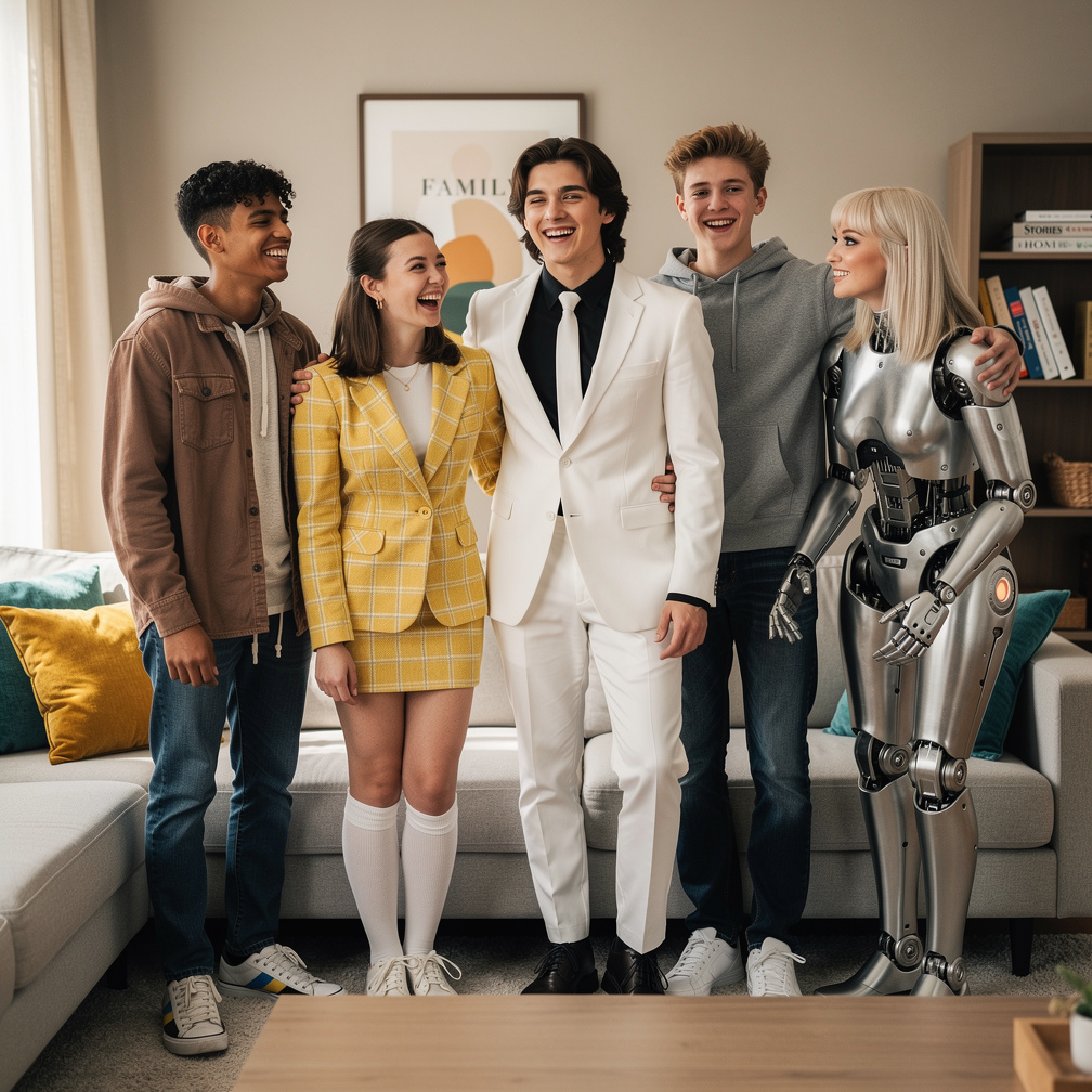 They're back at Home Phew!!! Home sweet Home. Everybody Starts Laughing at Jason Hunter Wears white suit and black long shirt