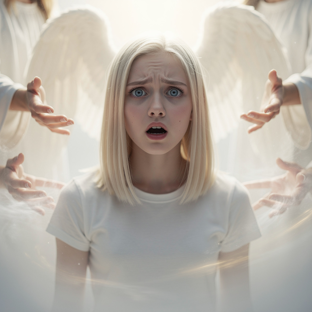 Emma Kimberworth watches the God at her dream R.J died oh my God gasps R.J Jones The angels Grab Her