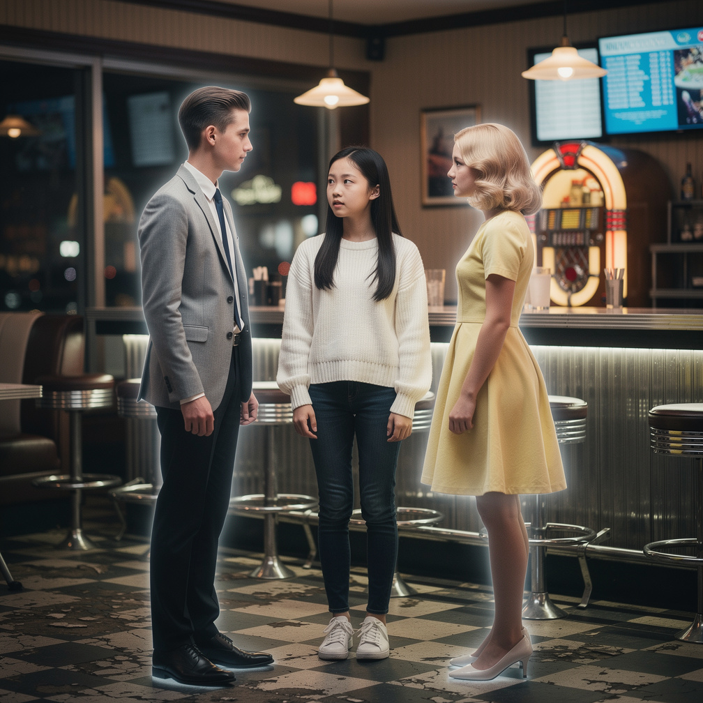Imagine if: 16 Year old Mia Ji Song and two Ghosts Teenage at the 1960s William and Sadie.