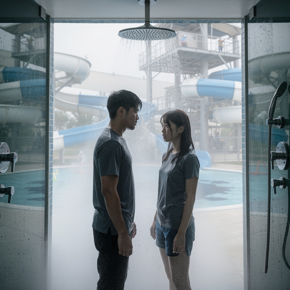 and then, suddenly a fog starts to surround the area of that shower stall, then who knows what happened in there...