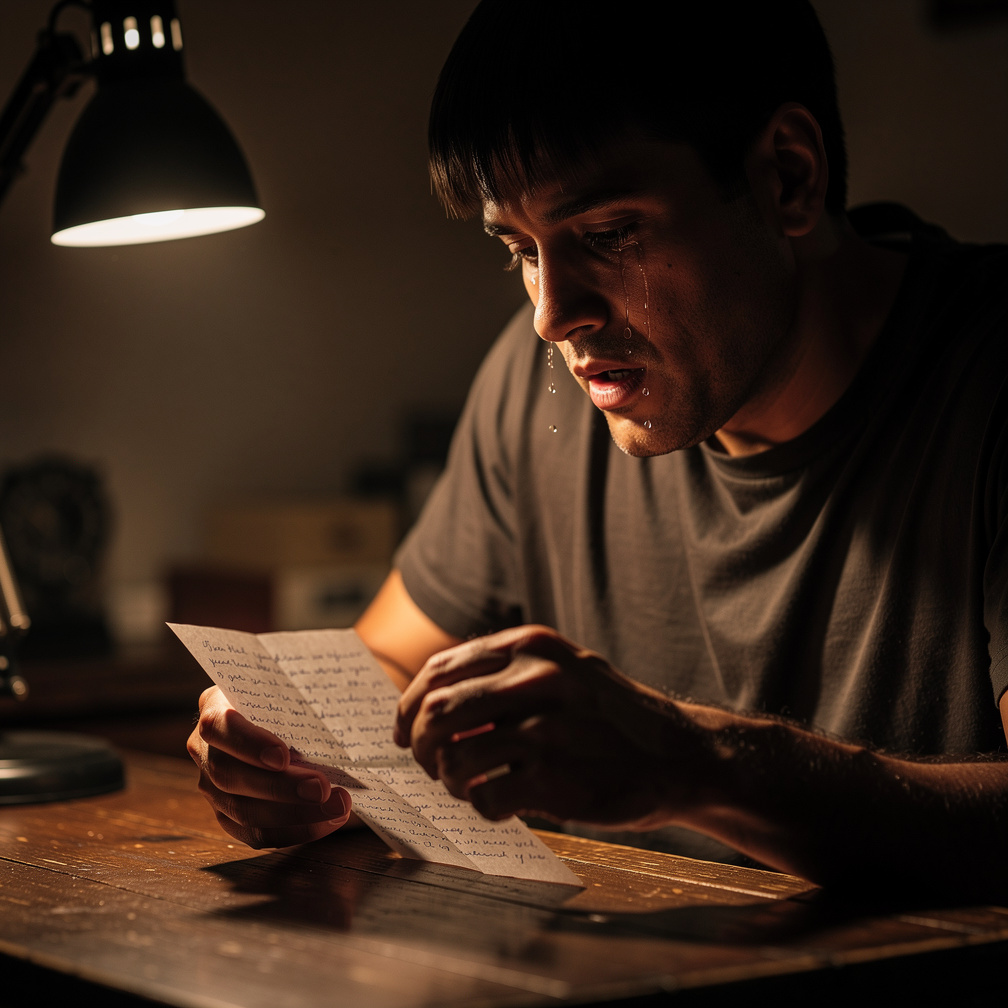 Tears fell as I folded the paper, my heart aching with every word, her name echoing in my mind, Emily.