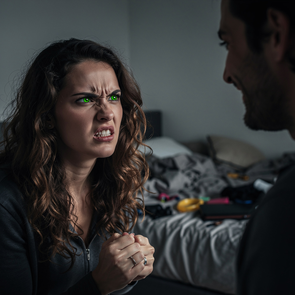 Her annoyance turned to fury as he smirked, saying she was too weak to hurt him.