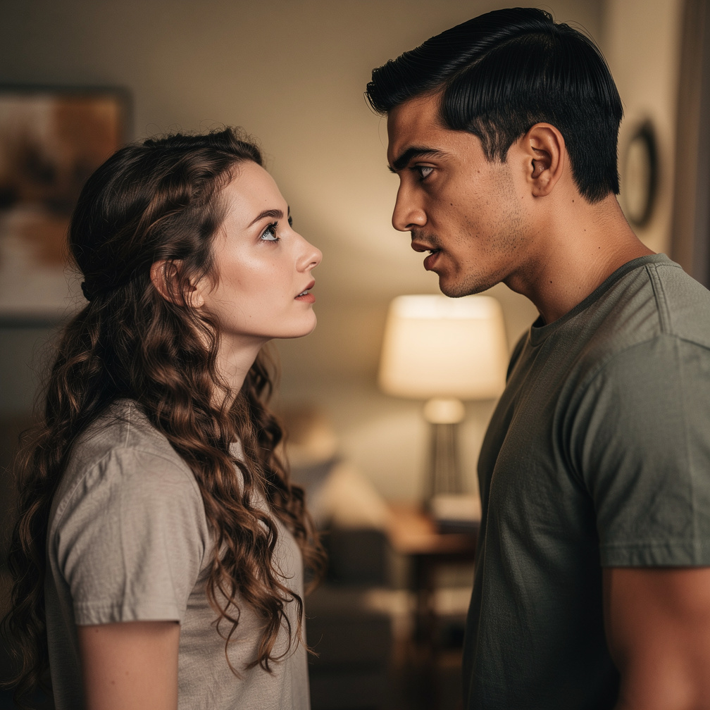 He raised an eyebrow, seemingly taken aback by her sudden suggestion, his expression a mix of surprise and intrigue.