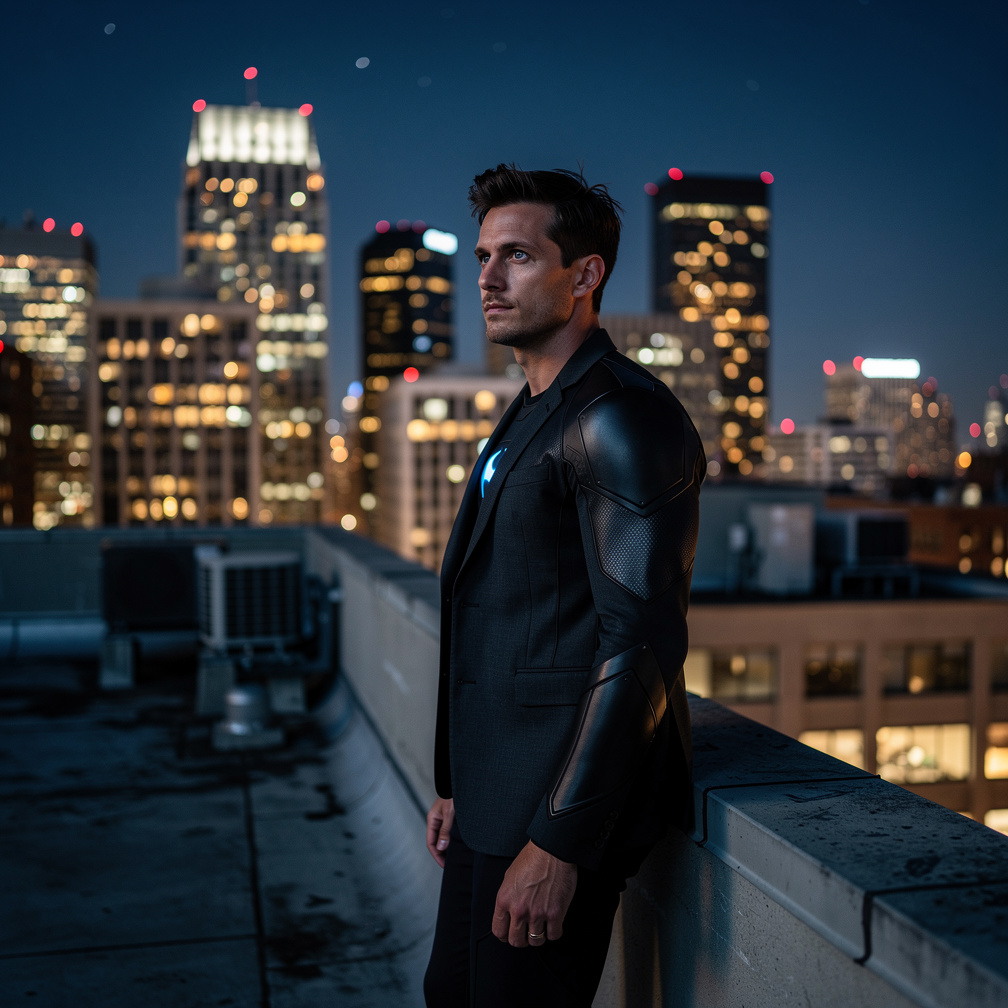 Andy Michaelson stood on the rooftop, gazing out at Starling City, his Midnight suit ready beneath his tailored clothes.