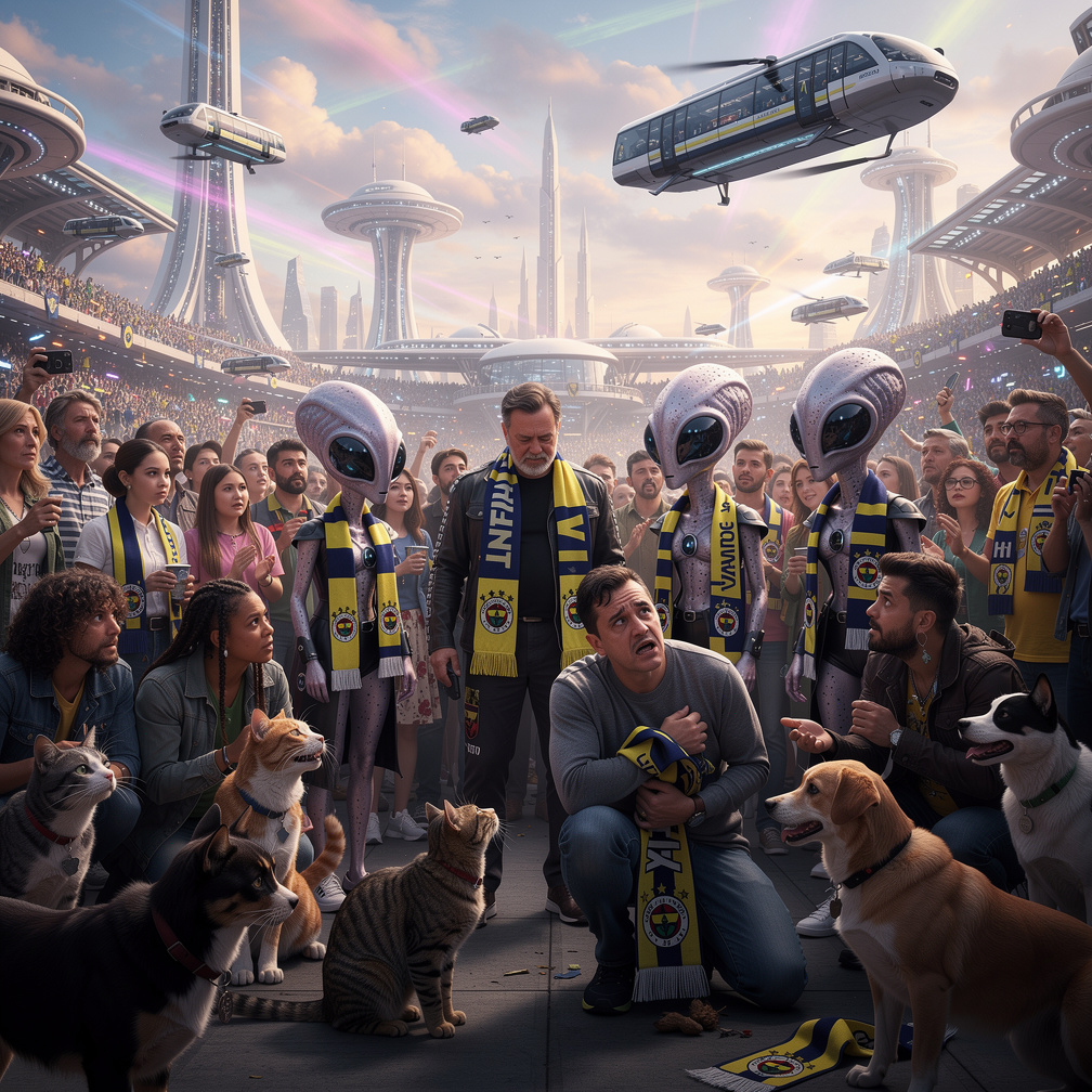 Fenerbahçe'nin yenilgisine çok üzüldün, köpekler ve kediler ise uzaylılarla birlikte maçın heyecanını konuşuyorlardı.