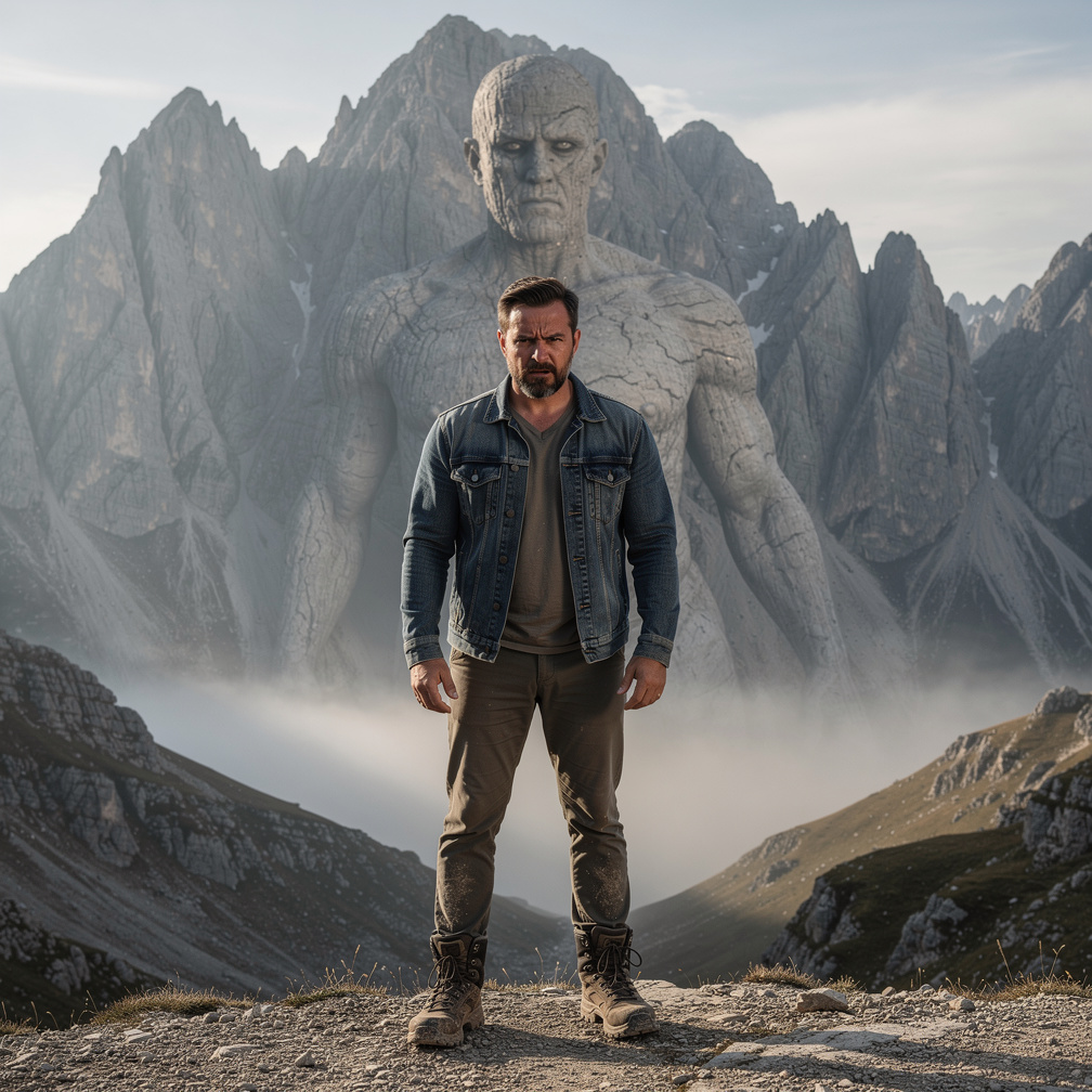A imagem era uma paisagem de montanhas, mas a mente do homem não conseguia afastar a sensação de que havia algo errado. Ele s