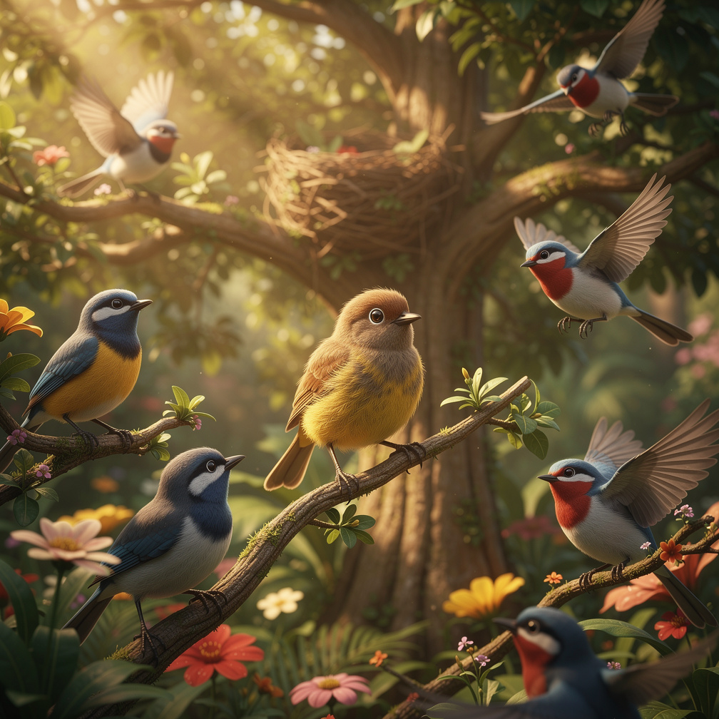 Pip's bravery inspired other birds, and soon they looked up to him as a leader.