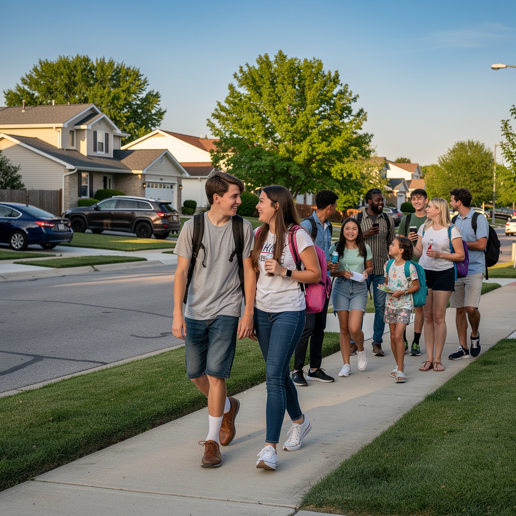 Adam and Selena walked home from school together, discussing their upcoming math test.