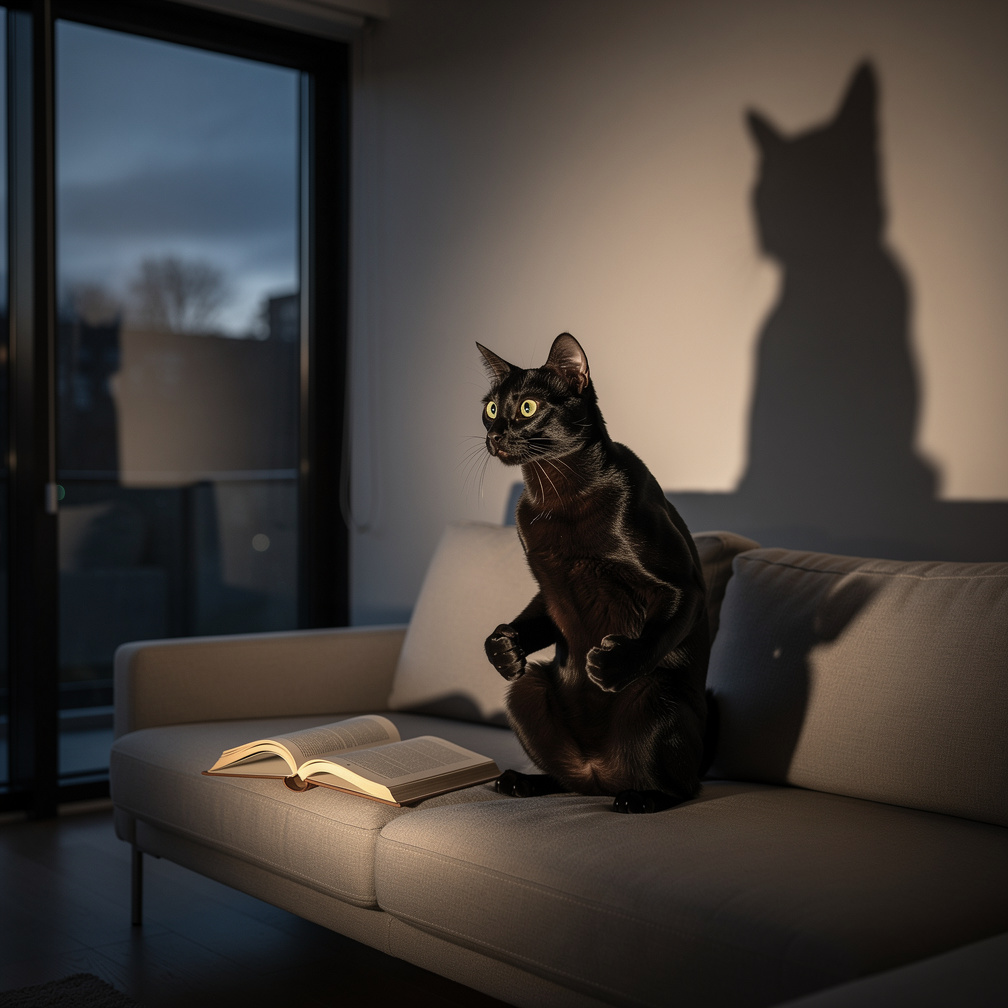 Whiskers, a clever cat, tried to resist the force, staying awake to uncover its source.