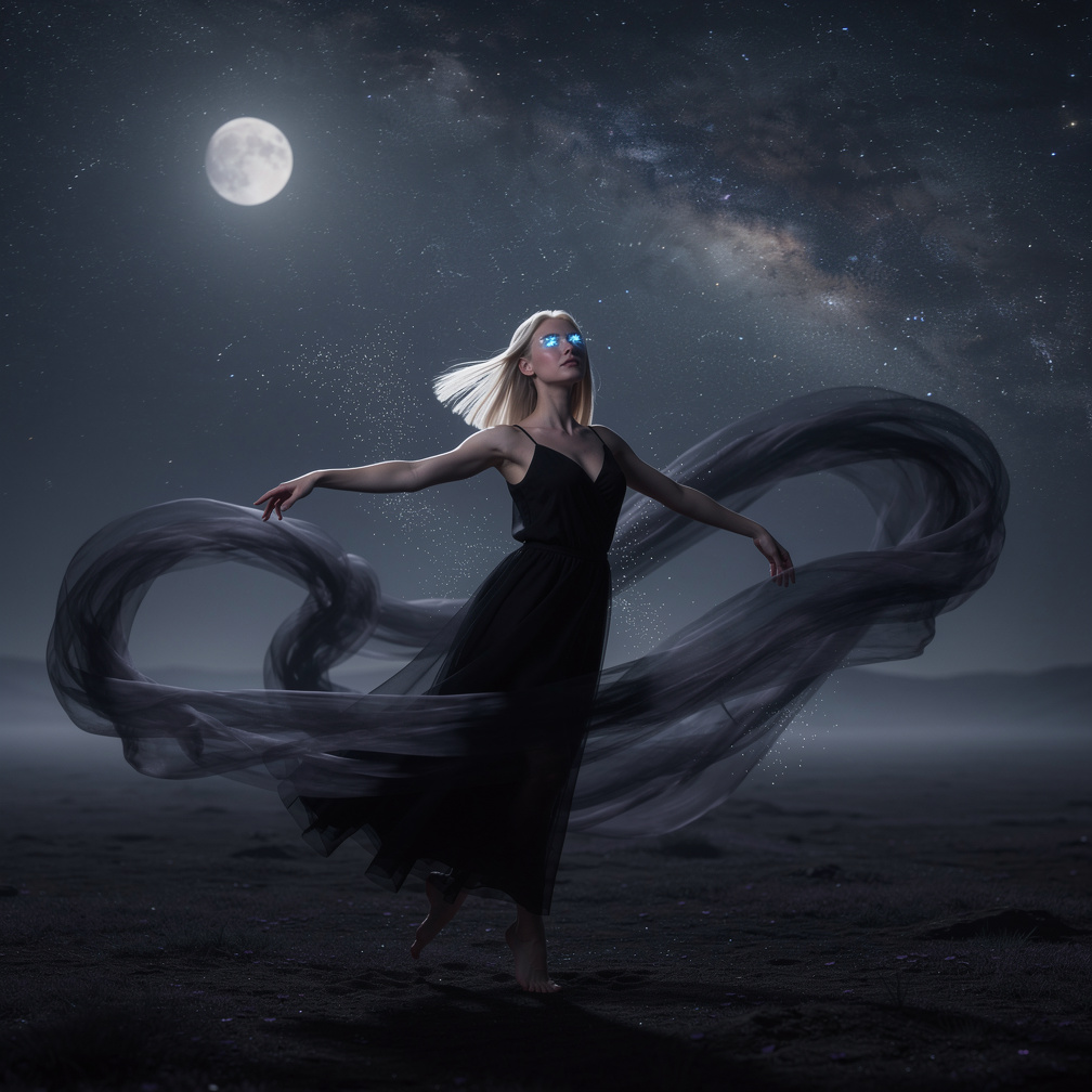 Shadows dance with me, a waltz of moonlit promises, as the night's symphony orchestrates my deepest desires.