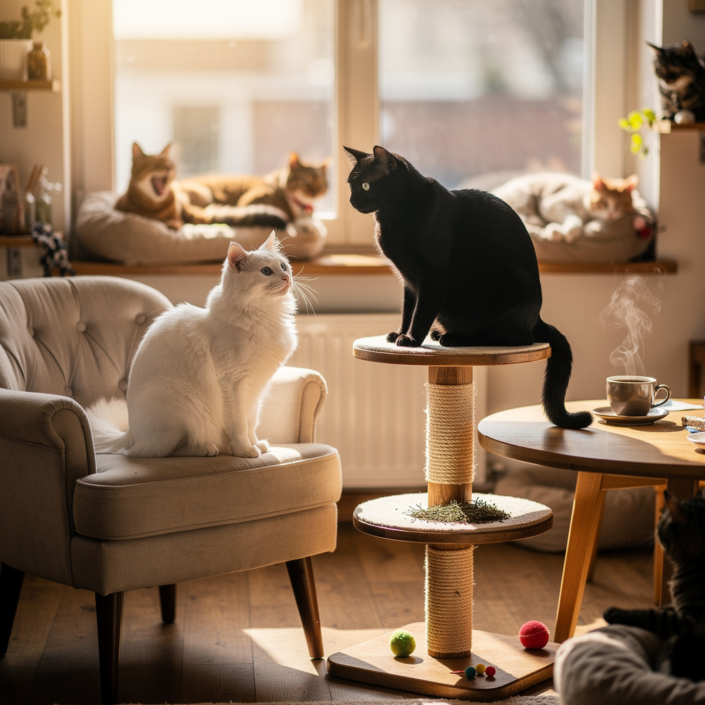Bir kedi diğerine baktı ve gizli bir planından bahsetti.